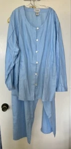 BRIDGEWATER STUDIO Women's LIGHT BLUE LINEN PANT SUIT  2XWP - Picture 1 of 8