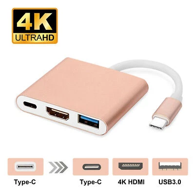Adaptador de cable USB-C tipo C a HDMI HDTV TV para Samsung S23 S22 S21 S20 Ultra S24 Foto 1 de 4