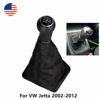 For Volkswagen Jetta 2002-2012 5 Speed Black Gear Shift Knob With Dust Cover - Image 1 of 4