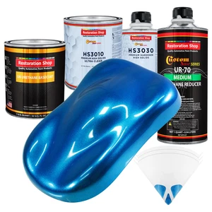 True Blue Firemist Premium Quart URETHANE BASECOAT CLEARCOAT Car Auto Paint Kit