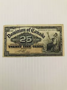 Canada 25 Cents 1900 Shinplaster Boville Signature Fractional - Picture 1 of 2