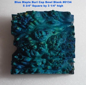 Beautiful Stabilized Blue Maple Lace Burl Cap Bowl Blank #0134, 5 3/4" x 3 1/4" - Picture 1 of 21