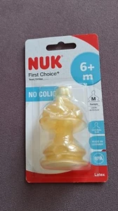 NUK Teat First Choice+ Latex Size 2 Medium Hole 6m+ Baby Bottle Feeding New - Picture 1 of 1