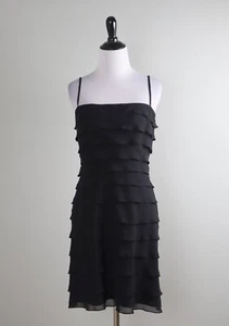 TADASHI SHOJI Collection NWT $268 Tiered Ruffle Silk Evening Dress Size 4 Petite - Picture 1 of 6