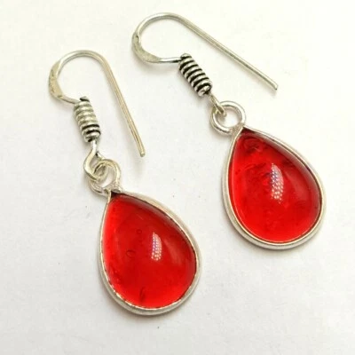 Compre brinco de pedra preciosa âmbar báltico pendurado gota joias folheadas a prata esterlina 925 - Imagem 1 de 4