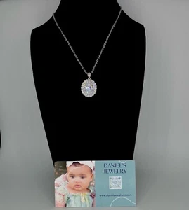 6 Carat sic Moissanite VVS1 Necklace Sterling Silver Dipped In 18k White Gold - Picture 1 of 3