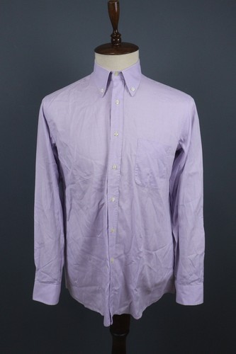 Camicia Burberry London viola tinta unita manica lunga bottoni polsino tondo taglia 41