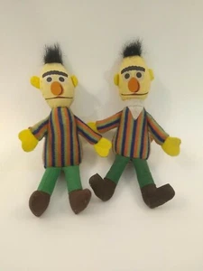 2 Vintage Sesame Street Bert Dolls by Applause 7" tall Stuffed Toys Jim Henson - Picture 1 of 10