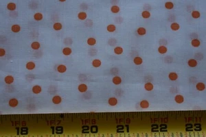 17" Long, Orange Polka-Dots on White Lighter-Weight PolyCotton Fabric, N4813 - Picture 1 of 4