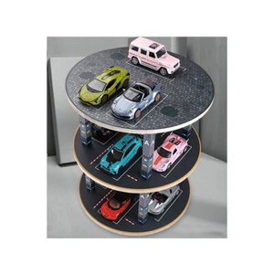3-Layer Car Model Storage Rack Circular Parking Lot For 1:32 Cars Wood Stand - Picture 1 of 1