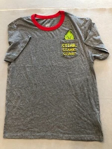The Grinch Shirt Adult Small Stink Stank Stunk Pocket Ringer Christmas Tee - Picture 1 of 4