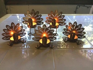  THANKSGIVING 5er Set Teelichthalter Metall Türkei Neu ohne Etikett - Bild 1 von 9