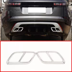 For Range Rover Velar 2017-2019 Exhaust Muffler Tip Pipe Chrome Trim Cover Trim - Picture 1 of 6