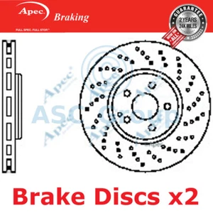 2x Apec Braking 330mm Vented OE Quality Replacement Brake Discs (Pair) DSK2283 - Picture 1 of 1