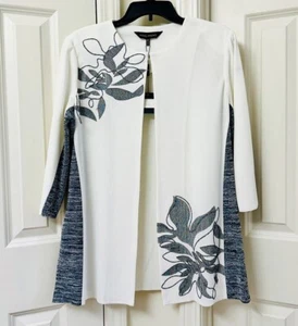 Ming Wang Women's 3/4 Sleeve Printed Jacket, Size-M - Picture 1 of 4