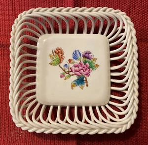 Vintage Herend Hand Painted Small Floral Trinket Tray as shown - Picture 1 of 3