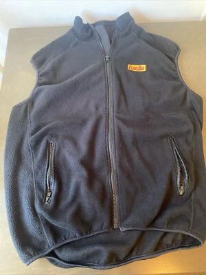 Mens Extra Large XL Black Full Zip Vest Vintage POWER BAR RARE 100% Polyester - Image 1 of 3