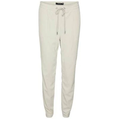 Vero Moda Nora Mw Tappered Corduroy Pants Bianco - Taglia XS Abbigliamento Donna - Imagen 1 de 2