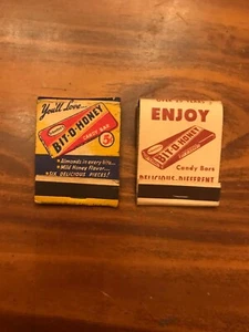 2 MATCHBOOKS ADVERTISING BIT-O-HONEY CANDY BARS - Picture 1 of 2