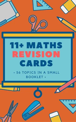 11 Plus Maths Practice Exam Revision Cards 50 plus cards Booklet Ages 9-11 - Image 1 of 4
