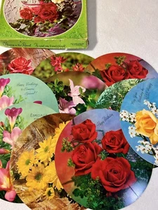 VTG Round All Occasion Greeting Cards Flowers In The Round Lot 10 Cards Unused - Picture 1 of 11