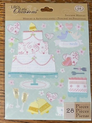 Pegatina K&Company Life Little Occasion Boda Pastel Matrimonio Love Bird Champán Foto 1 de 4