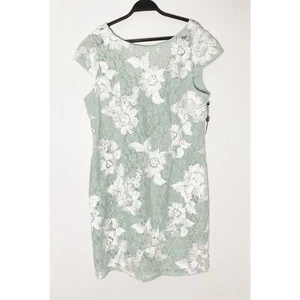 Adrianna Papell Women's Soutache Lace Sheath Dress Seafoam Ivory Lined NWOT - Picture 1 of 7
