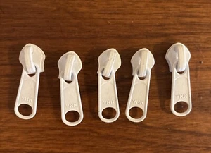 Set of 5-Make-A-Zipper -Large White Pulls - Picture 1 of 2