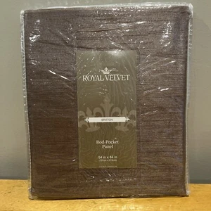 JCP Royal Velvet Britton Panel Curtain Portable Mushroom Brown 54"x84” NWT - Picture 1 of 4