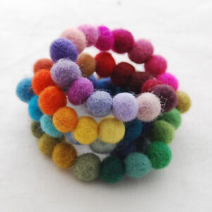 100% Wool Felt Balls - 50 Count - Handmade - 1cm - choose from 90 Colours