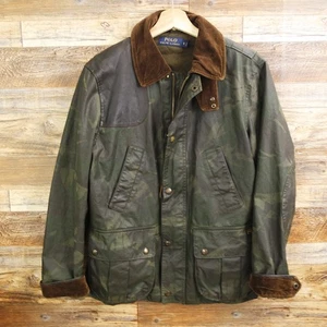 Polo Ralph Lauren Waxed Camo Jacket Chore Coat Size S Hunting Full Zip - Picture 1 of 21
