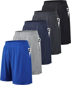 Athletic Shorts for Men with Pockets and Elastic Waistband Quick Dry Activewear - Picture 1 of 12
