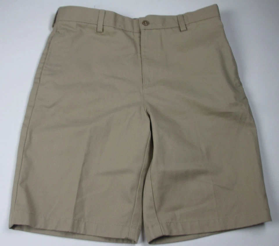 LANDS END Caqui Uniforme Escolar Frente Liso Algodón Chino Pantalones Cortos Niños 20 NUEVO Foto 1 de 4