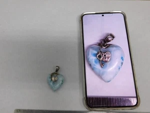 Larimar Heart Pendant for Necklace, Sterling Silver - Picture 1 of 10
