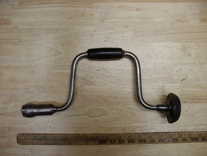 Old Used Tools,Antique Millers Falls 10" Bit Brace,Barber's Chuck 1868,VGC - Picture 1 of 14