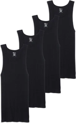 Jockey Men's Undershirt 100% Cotton A-Shirt Tank - 4 Pack Medium, Black  - Image 1 of 4