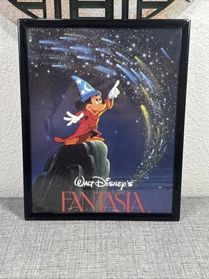Framed vintage 1986 Walt Disney Fantasia Mickey Mouse poster 8.5x10 - Image 1 of 4
