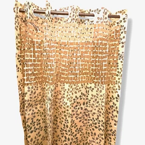 Cortina de ducha sin gancho con recortes en la parte superior hojas naturales plantas verde/crema nueva sin etiquetas - Imagen 1 de 7