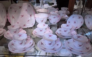 Art Deco -  Shelley 13545 - Rose Spray Full Tea Service - Imagen 1 de 7
