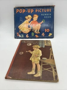 Vintage 1940s/50s Books Pop-Up Numbers Pictures Letters Juvenile Scrapbooking - Picture 1 of 24