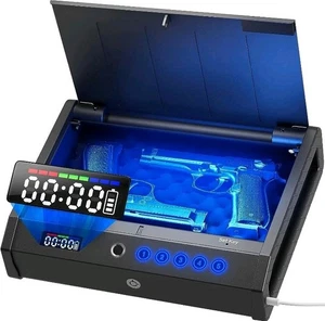 Movgul Gun Fingerprint Security Safe for 2 Pistols LCD Display USB Charging ..CP - Picture 1 of 9