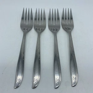 Oneida Twin Star Set di 4 forchette per insalata Atomic Starburst posate inox - Foto 1 di 6