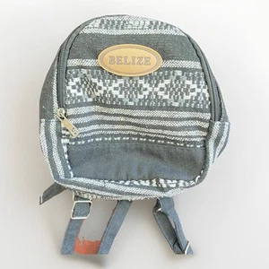 Vintage 90’s Boho Aztec Indie Brown And Black Woven Textile Mini Backpack - Picture 1 of 8