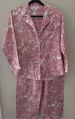 Conjunto de pijama Miss Elaine pequeño estampado cachemir manga larga rosa Foto 1 de 4