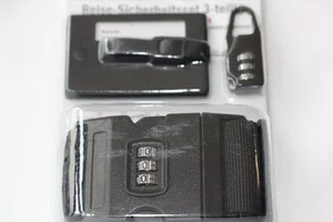 3tlg Reiseset, Koffergurt mit Zahlenschloss, Adressanhänger - Bild 1 von 1