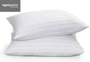 NightComfort 100% Microfiber Anti Allergy, Anti Bacterial Satin Stripe Pillows - Picture 1 of 6