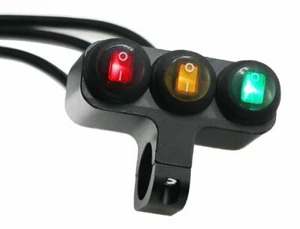 Interruptor de luz LED encendido/apagado de tres botones de aleación de aluminio para motocicleta 12V 7/8" 16A - Imagen 1 de 6