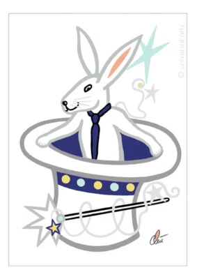 JACQUELINE DITT - The Magic Bunny - Ess. Original Druck Grafik signiert - Bild 1 von 2