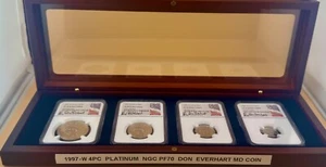 1997 W AMERICAN PLATINUM EAGLE  4 COIN SET NGC PF70 ULTRA DON EVERHART - Picture 1 of 7
