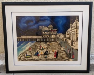 "Seaside Nights, Northern Lights 1990" Linnea Pergola Serigraph Framed No: 7/295 - Picture 1 of 9